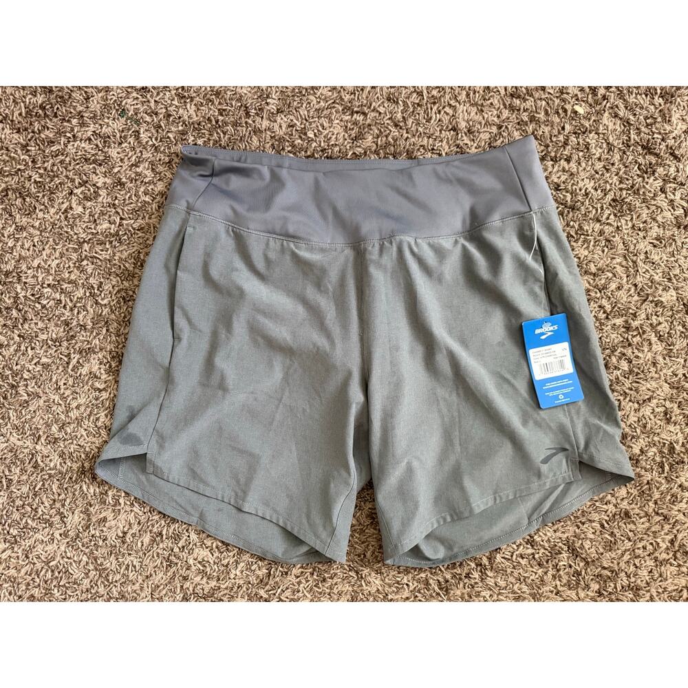 NWT Brooks Chaser 7” Shorts Women's Size Large Gray Activewear Running